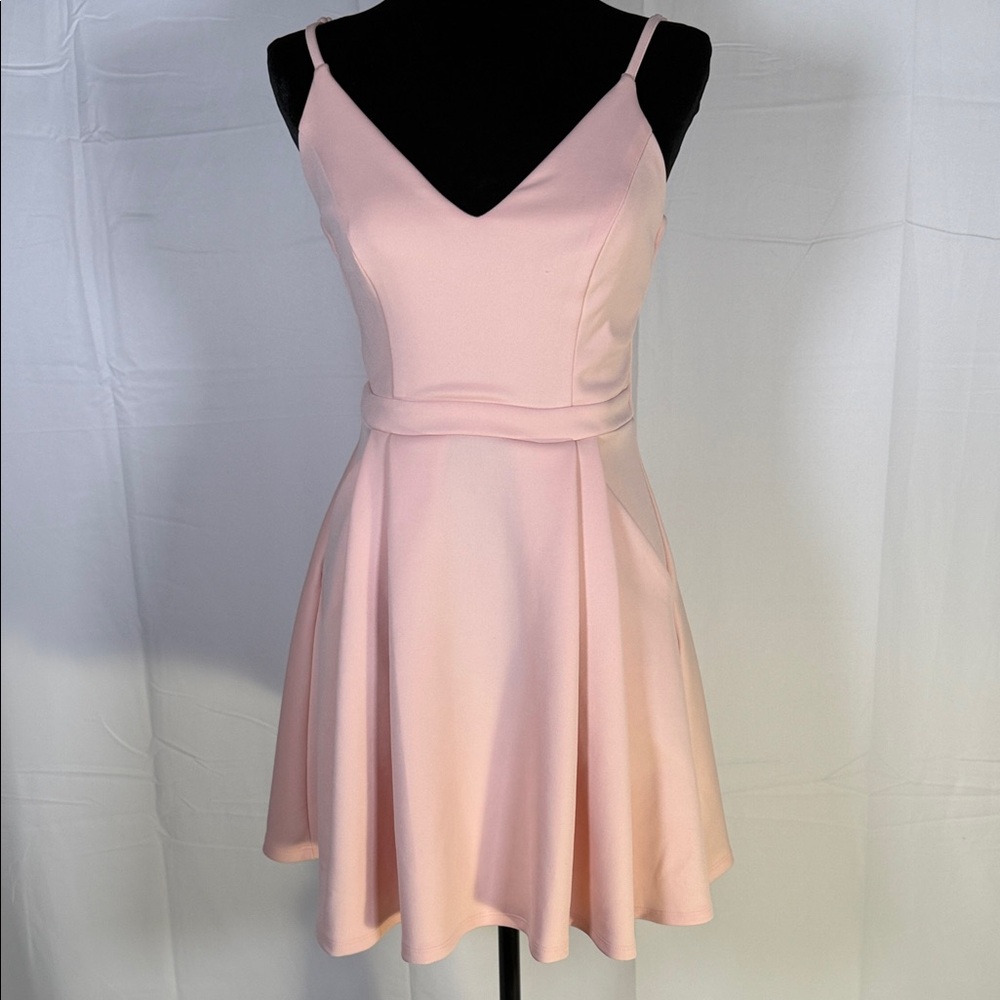 Teeze Me Light Pink Spaghetti Strap Mini Dress